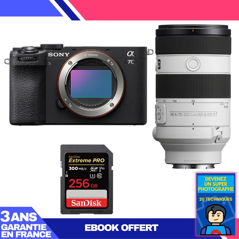 Boitier Sony A7C II + FE 70 200mm f4 Macro G OSS II + 1 SanDisk Extreme PRO UHS II SDXC 300 MB/ + Ebook 'Devenez Un Super Photographe - vue 8