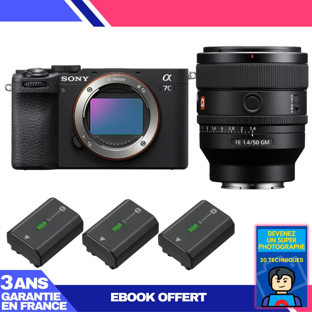 Boitier Sony A7C II + FE 50mm f1.4 GM + 3 Sony NP FZ100 + Ebook 'Devenez Un Super Photographe - vue 2