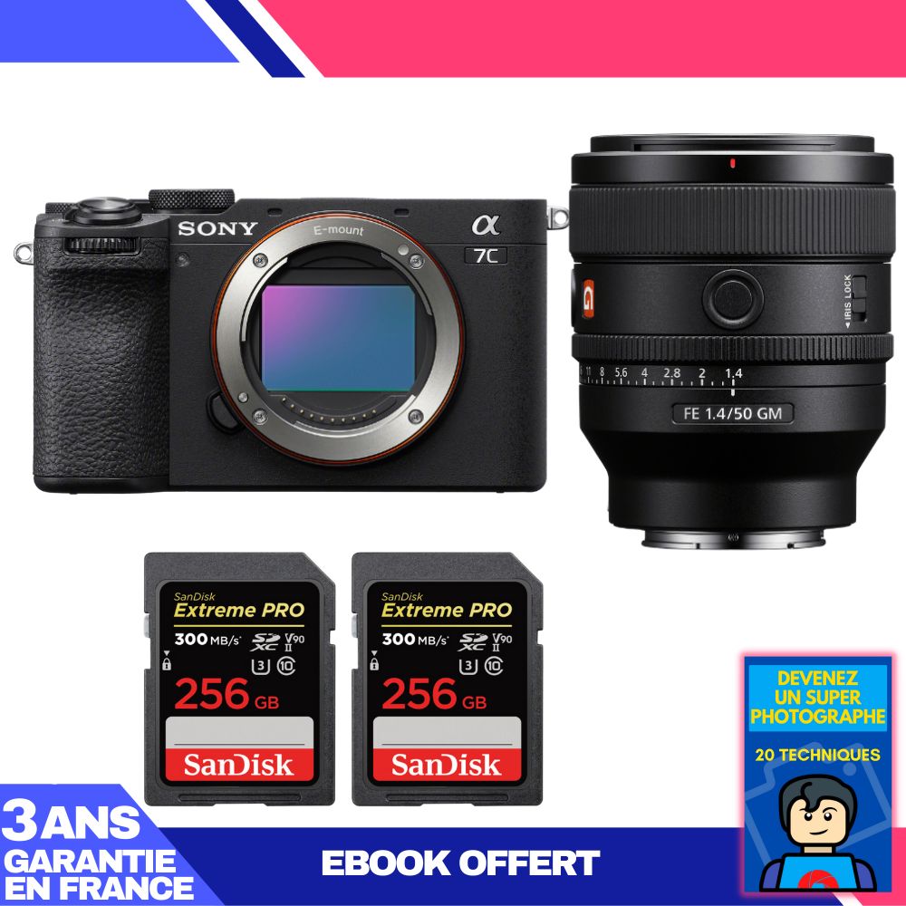 Boitier Sony A7C II + FE 50mm f1.4 GM + 2 SanDisk Extreme PRO UHS II SDXC 300 MB/ + Ebook 'Devenez Un Super Photographe - vue 6
