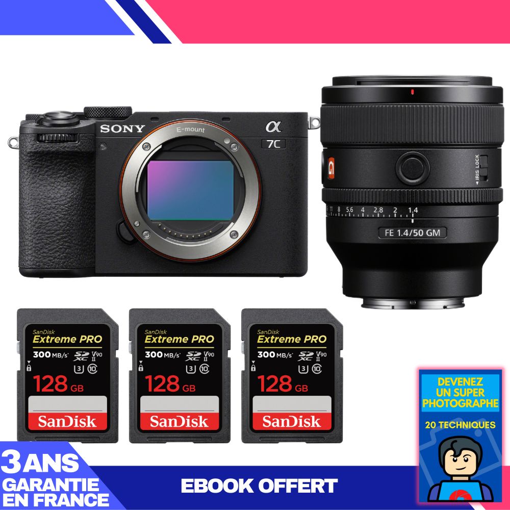 Boitier Sony A7C II + FE 50mm f1.4 GM + 3 SanDisk Extreme PRO UHS II SDXC 300 MB/ + Ebook 'Devenez Un Super Photographe - vue 8