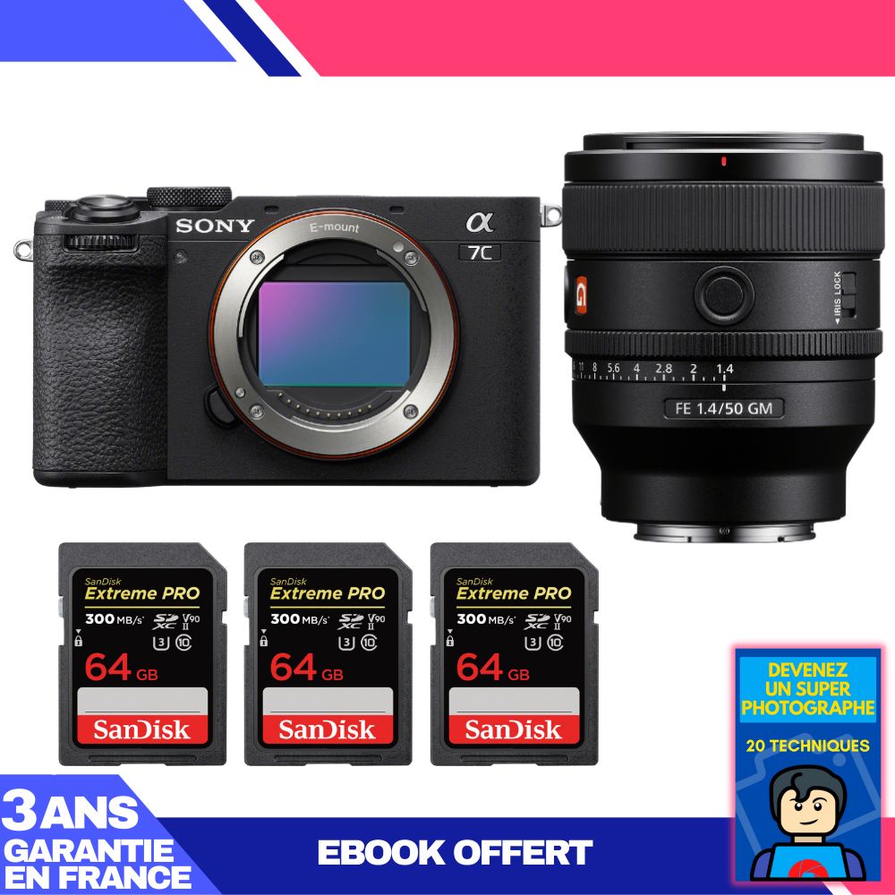 Boitier Sony A7C II + FE 50mm f1.4 GM + 3 SanDisk Extreme PRO UHS II SDXC 300 MB/ + Ebook 'Devenez Un Super Photographe - vue 5