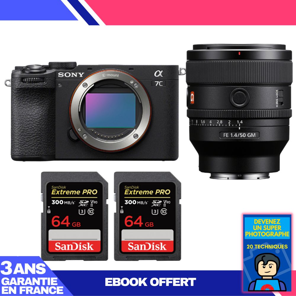 Boitier Sony A7C II + FE 50mm f1.4 GM + 2 SanDisk Extreme PRO UHS II SDXC 300 MB/ + Ebook 'Devenez Un Super Photographe - vue 5