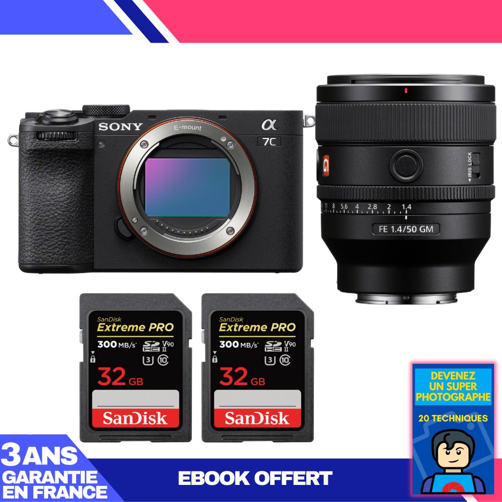 Boitier Sony A7C II + FE 50mm f1.4 GM + 2 SanDisk Extreme PRO UHS II SDXC 300 MB/ + Ebook 'Devenez Un Super Photographe - vue 7