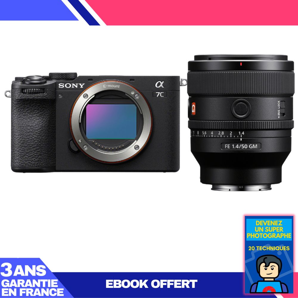 Boitier Sony A7C II + FE 50mm f1.4 GM + Ebook 'Devenez Un Super Photographe - vue 2