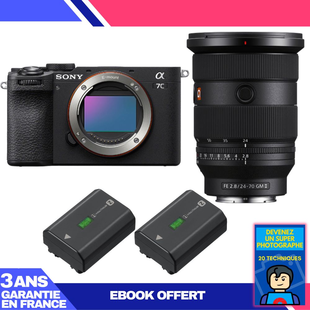 Boitier Sony A7C II + FE 24 70mm f2.8 GM II + 2 Sony NP FZ100 + Ebook 'Devenez Un Super Photographe - vue 2
