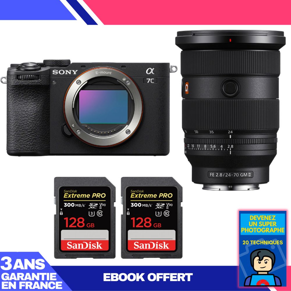 Boitier Sony A7C II + FE 24 70mm f2.8 GM II + 2 SanDisk Extreme PRO UHS II SDXC 300 MB/ + Ebook 'Devenez Un Super Photographe - vue 7