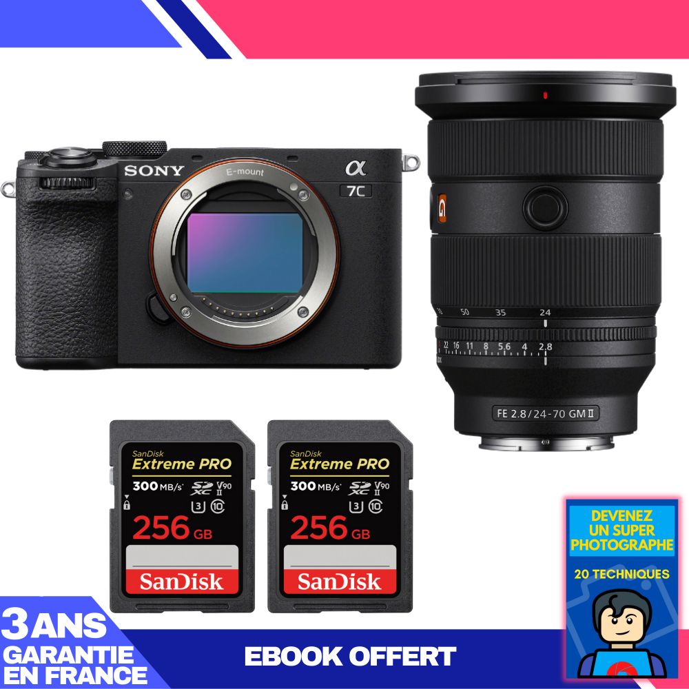Boitier Sony A7C II + FE 24 70mm f2.8 GM II + 2 SanDisk Extreme PRO UHS II SDXC 300 MB/ + Ebook 'Devenez Un Super Photographe - vue 6