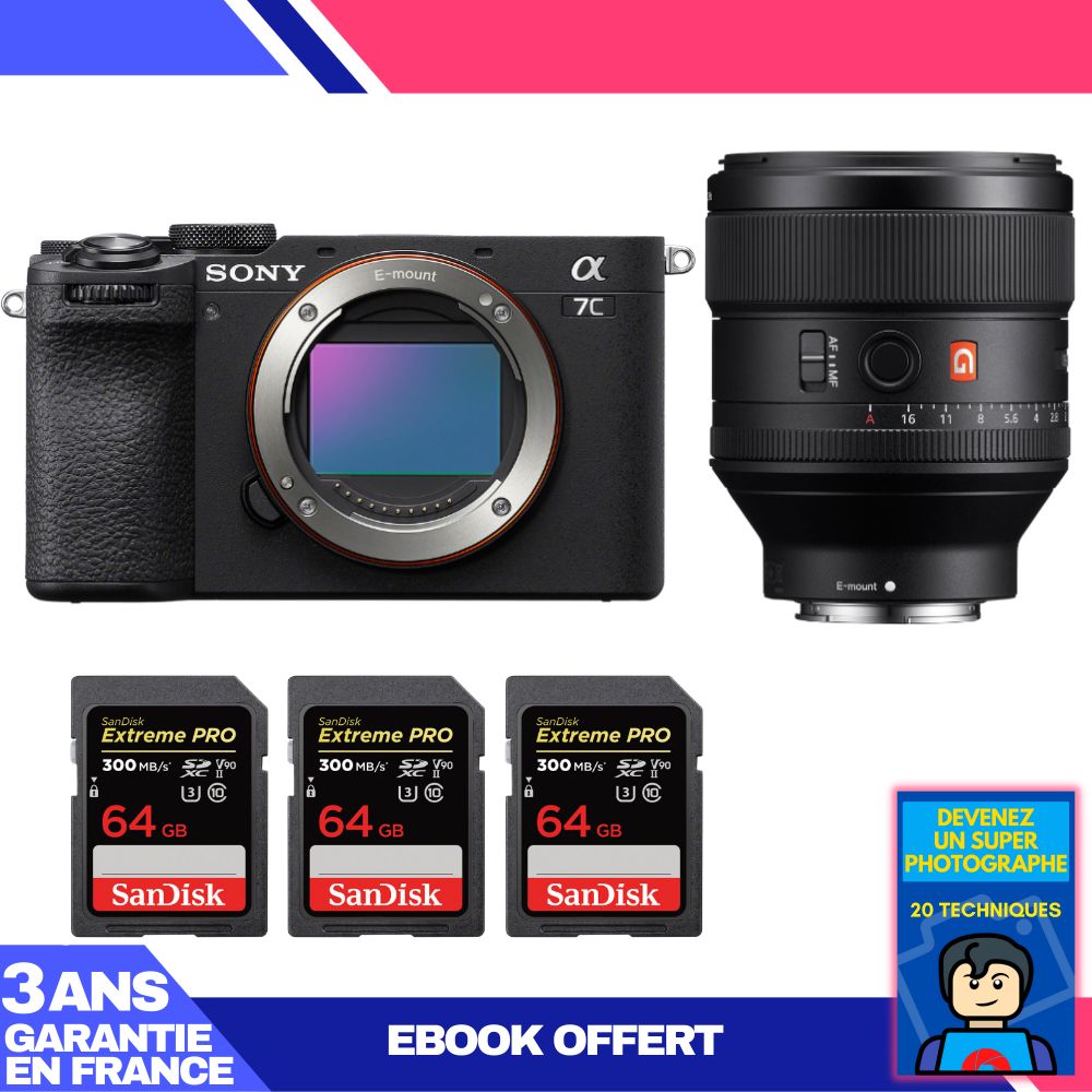 Boitier Sony A7C II + FE 85mm f1.4 GM + 3 SanDisk Extreme PRO UHS II SDXC 300 MB/ + Ebook 'Devenez Un Super Photographe - vue 7