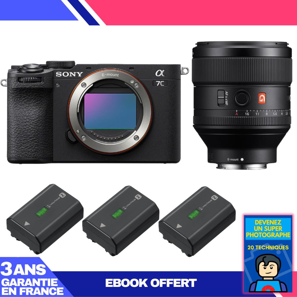 Boitier Sony A7C II + FE 85mm f1.4 GM + 3 Sony NP FZ100 + Ebook 'Devenez Un Super Photographe - vue 2