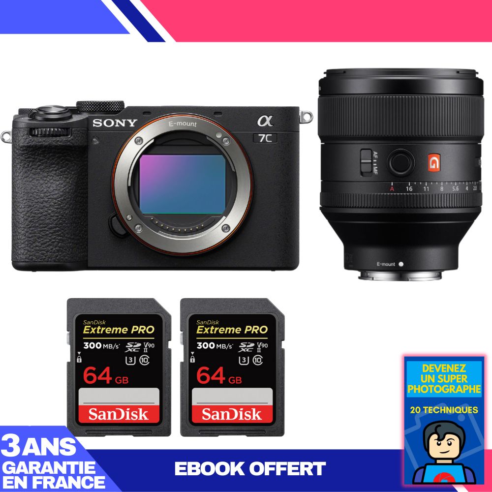 Boitier Sony A7C II + FE 85mm f1.4 GM + 2 SanDisk Extreme PRO UHS II SDXC 300 MB/ + Ebook 'Devenez Un Super Photographe - vue 8