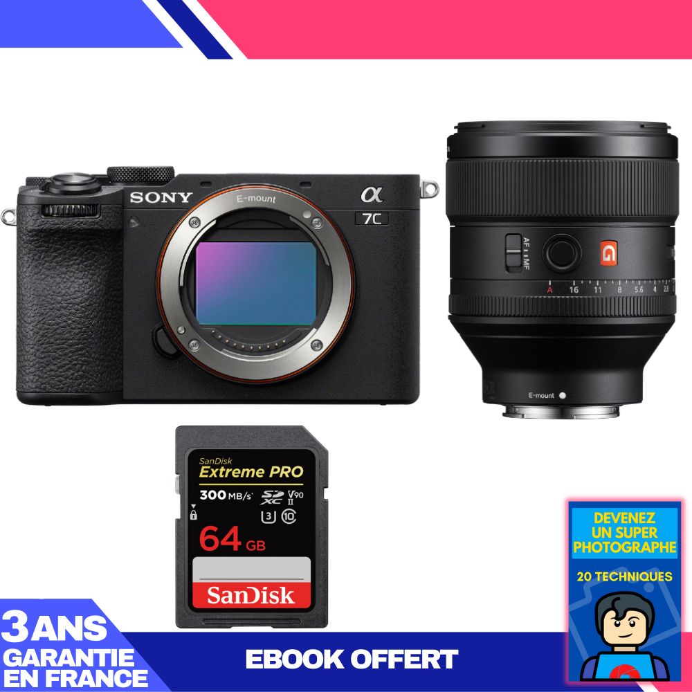 Boitier Sony A7C II + FE 85mm f1.4 GM + 1 SanDisk Extreme PRO UHS II SDXC 300 MB/ + Ebook 'Devenez Un Super Photographe - vue 6