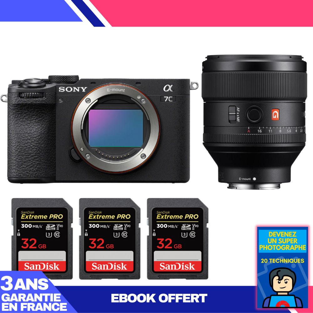 Boitier Sony A7C II + FE 85mm f1.4 GM + 3 SanDisk Extreme PRO UHS II SDXC 300 MB/ + Ebook 'Devenez Un Super Photographe - vue 8