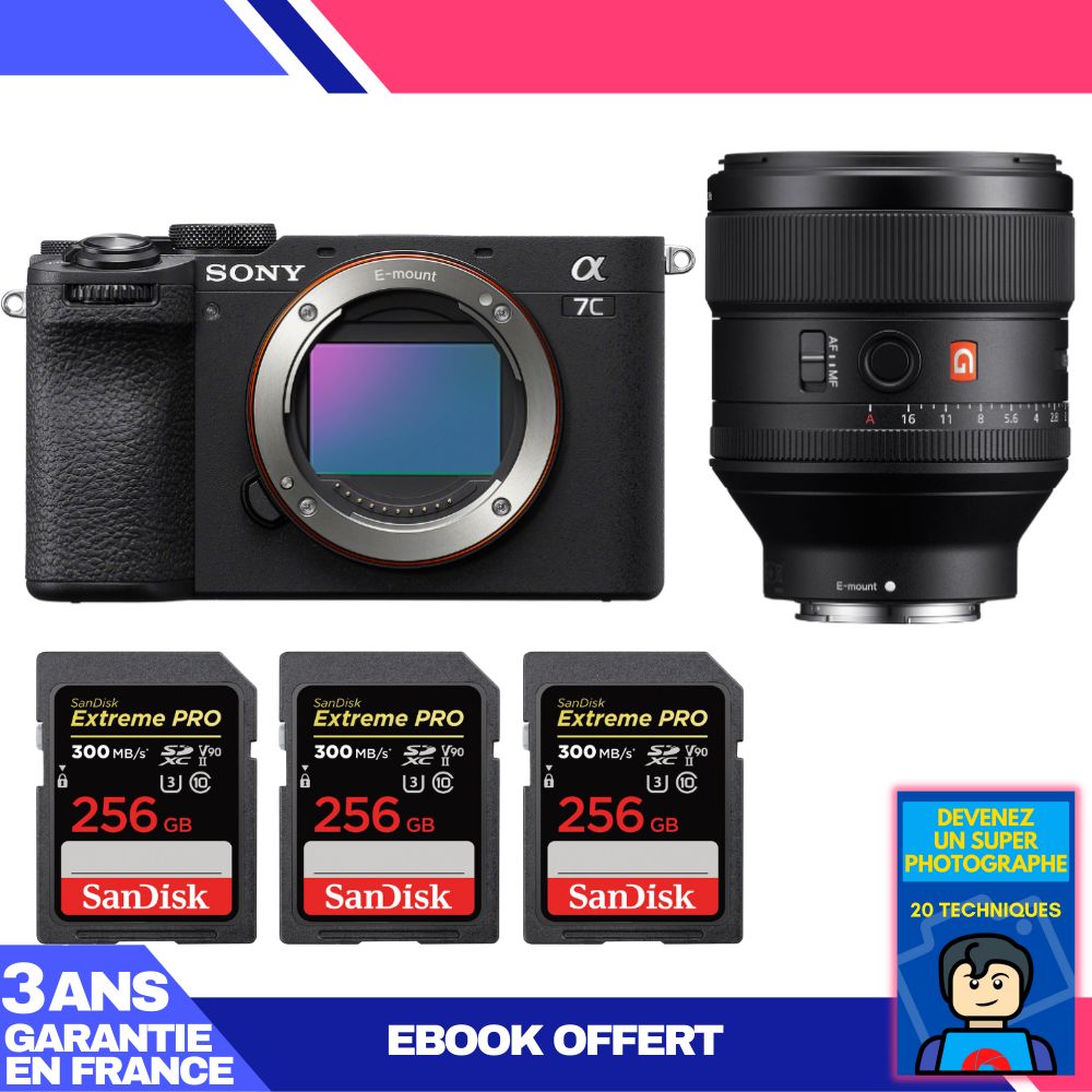 Boitier Sony A7C II + FE 85mm f1.4 GM + 3 SanDisk Extreme PRO UHS II SDXC 300 MB/ + Ebook 'Devenez Un Super Photographe - vue 5