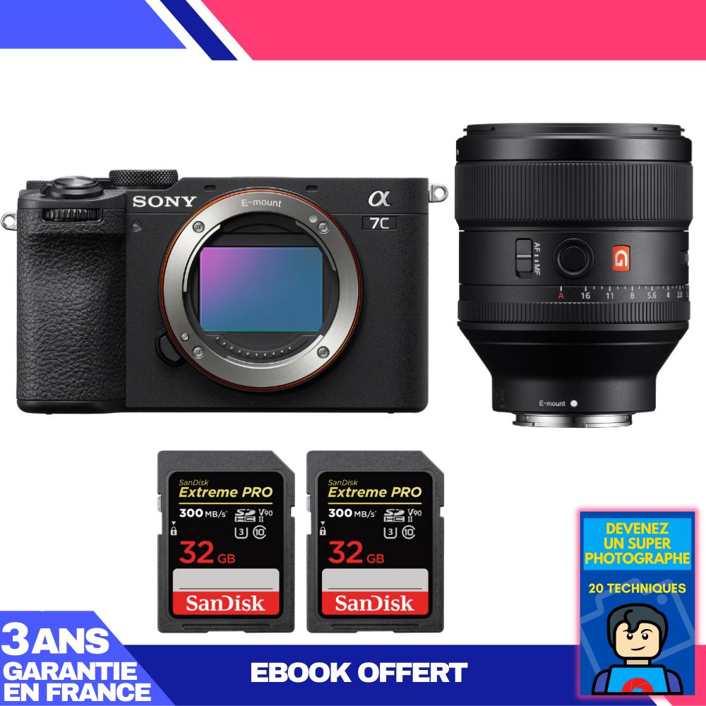Boitier Sony A7C II + FE 85mm f1.4 GM + 2 SanDisk Extreme PRO UHS II SDXC 300 MB/ + Ebook 'Devenez Un Super Photographe - vue 6