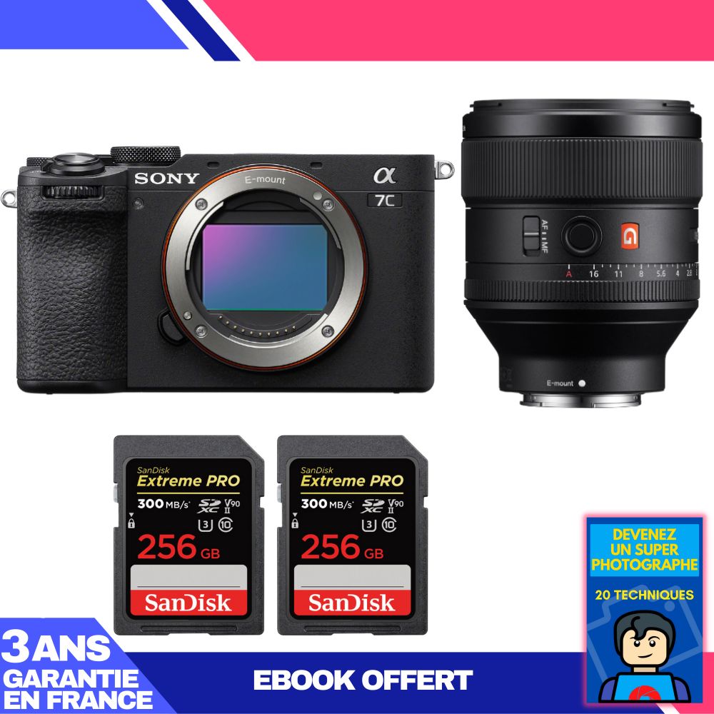 Boitier Sony A7C II + FE 85mm f1.4 GM + 2 SanDisk Extreme PRO UHS II SDXC 300 MB/ + Ebook 'Devenez Un Super Photographe - vue 7