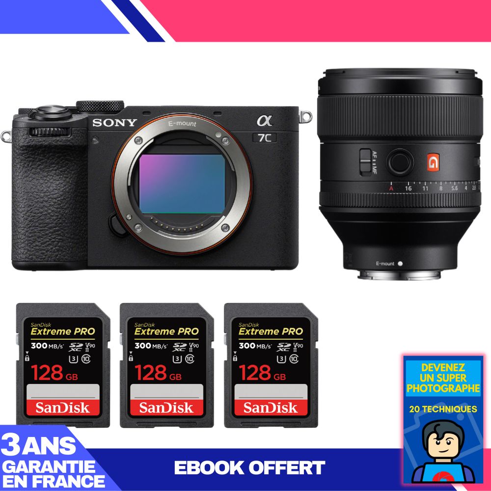 Boitier Sony A7C II + FE 85mm f1.4 GM + 3 SanDisk Extreme PRO UHS II SDXC 300 MB/ + Ebook 'Devenez Un Super Photographe - vue 6