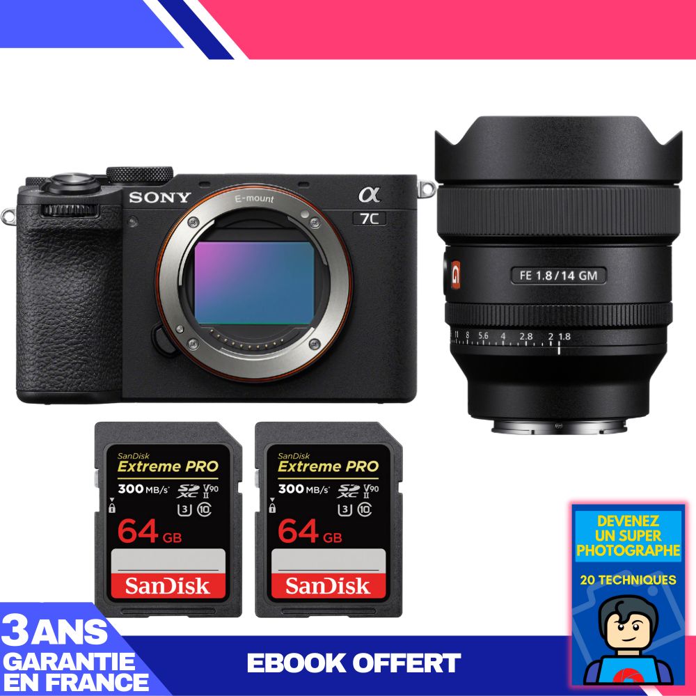 Boitier Sony A7C II + FE 14mm f1.8 GM + 2 SanDisk Extreme PRO UHS II SDXC 300 MB/ + Ebook 'Devenez Un Super Photographe - vue 8