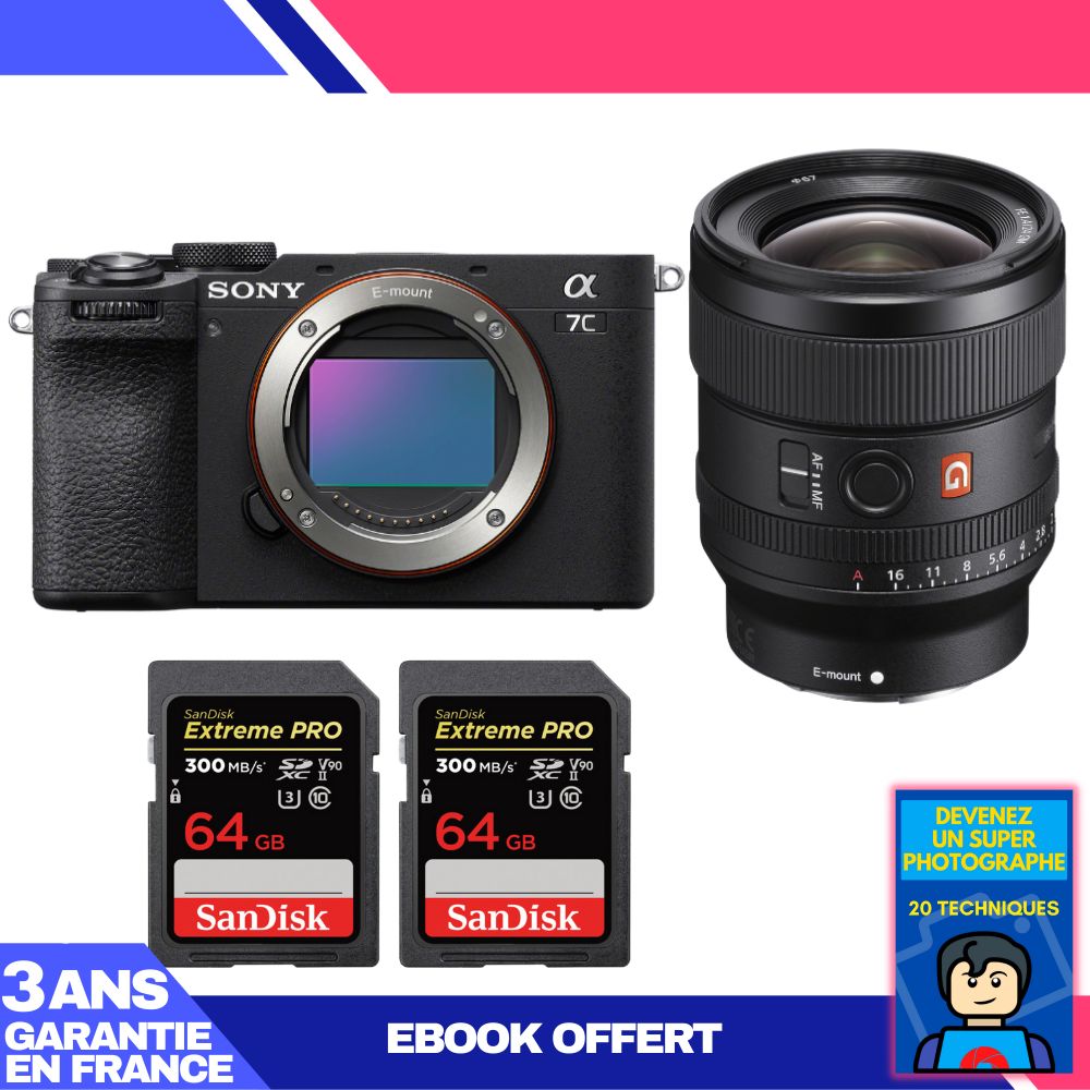Boitier Sony A7C II + FE 24mm f1.4 GM + 2 SanDisk Extreme PRO UHS II SDXC 300 MB/ + Ebook 'Devenez Un Super Photographe - vue 7