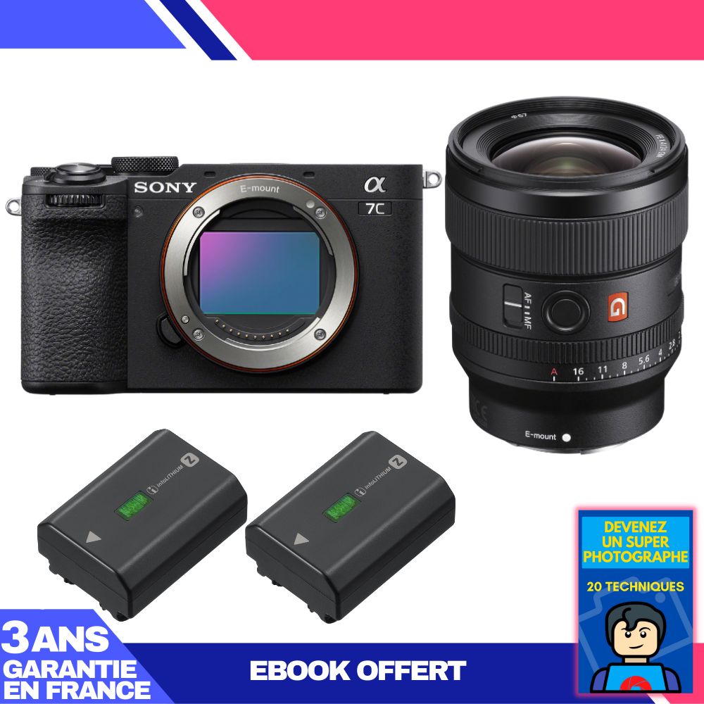 Boitier Sony A7C II + FE 24mm f1.4 GM + 2 Sony NP FZ100 + Ebook 'Devenez Un Super Photographe - vue 2