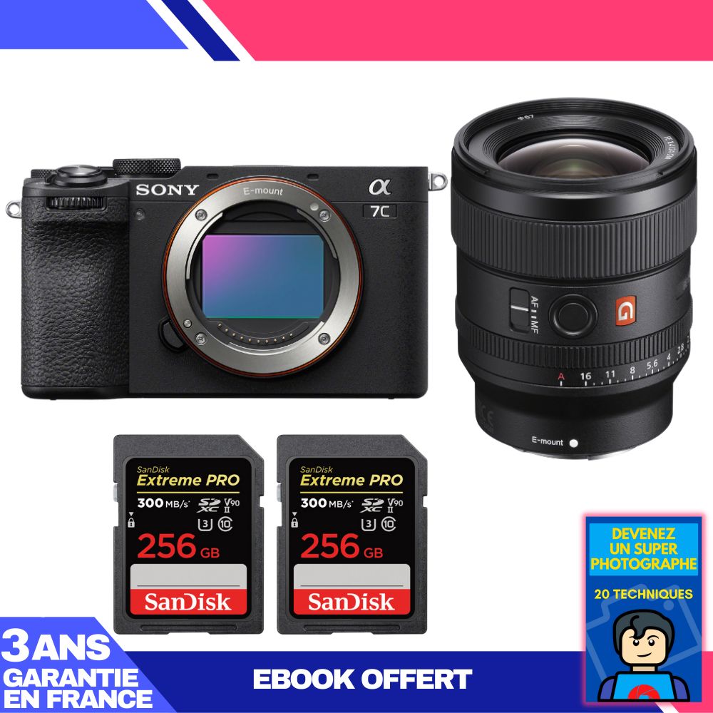 Boitier Sony A7C II + FE 24mm f1.4 GM + 2 SanDisk Extreme PRO UHS II SDXC 300 MB/ + Ebook 'Devenez Un Super Photographe - vue 6