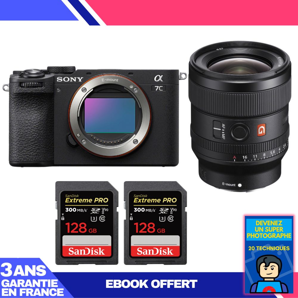 Boitier Sony A7C II + FE 24mm f1.4 GM + 2 SanDisk Extreme PRO UHS II SDXC 300 MB/ + Ebook 'Devenez Un Super Photographe - vue 5