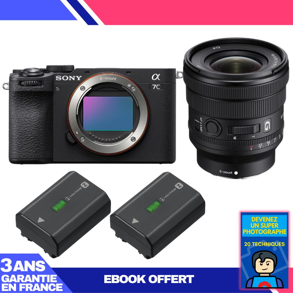 Boitier Sony A7C II + FE PZ 16 35mm f4 G + 2 Sony NP FZ100 + Ebook 'Devenez Un Super Photographe - vue 2