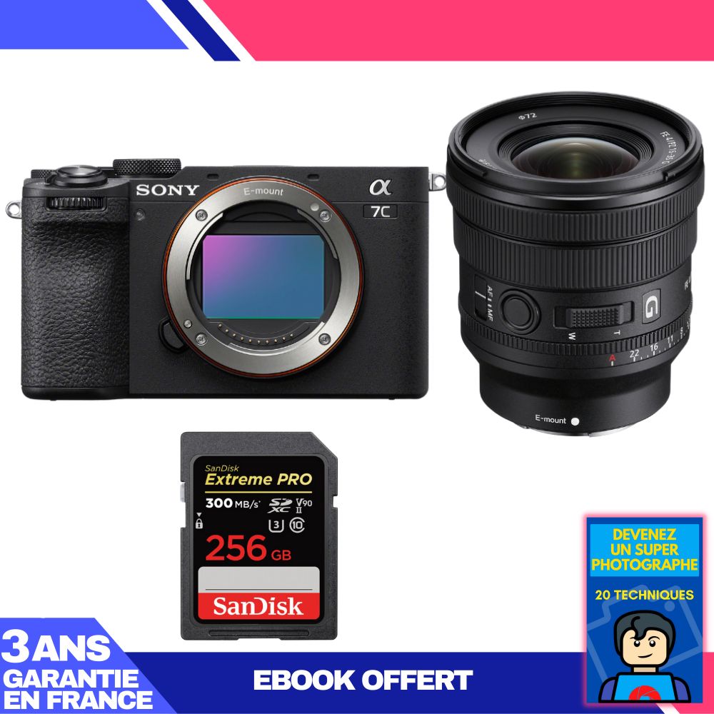 Boitier Sony A7C II + FE PZ 16 35mm f4 G + 1 SanDisk Extreme PRO UHS II SDXC 300 MB/ + Ebook 'Devenez Un Super Photographe - vue 8