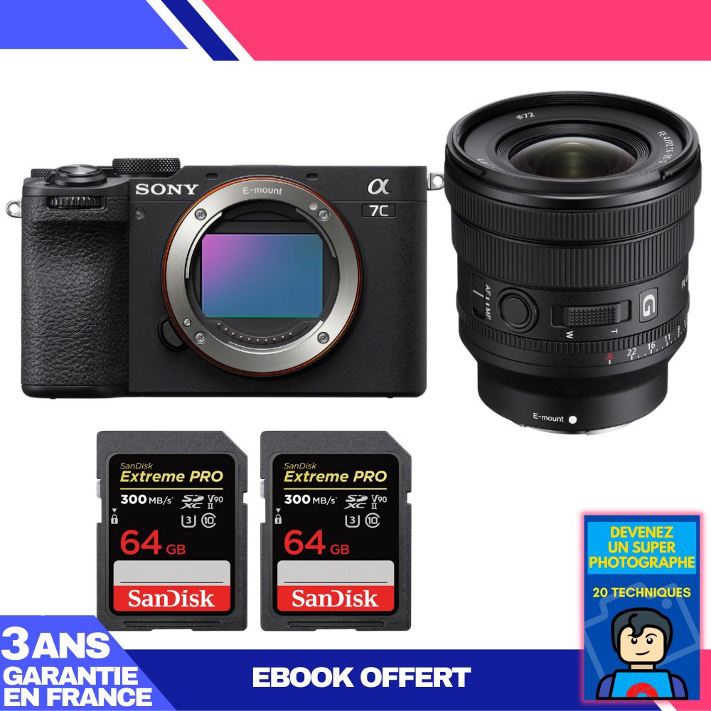Boitier Sony A7C II + FE PZ 16 35mm f4 G + 2 SanDisk Extreme PRO UHS II SDXC 300 MB/ + Ebook 'Devenez Un Super Photographe - vue 6