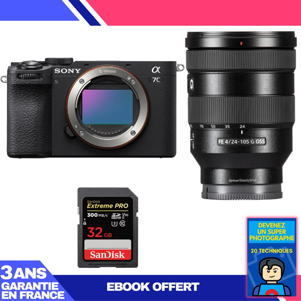 Boitier Sony A7C II + FE 24 105mm f4 G OSS + 1 SanDisk Extreme PRO UHS II SDXC 300 MB/ + Ebook 'Devenez Un Super Photographe - vue 6