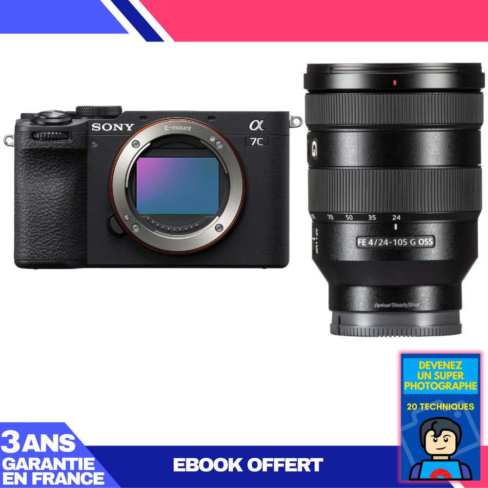 Boitier Sony A7C II + FE 24 105mm f4 G OSS + Ebook 'Devenez Un Super Photographe - vue 2