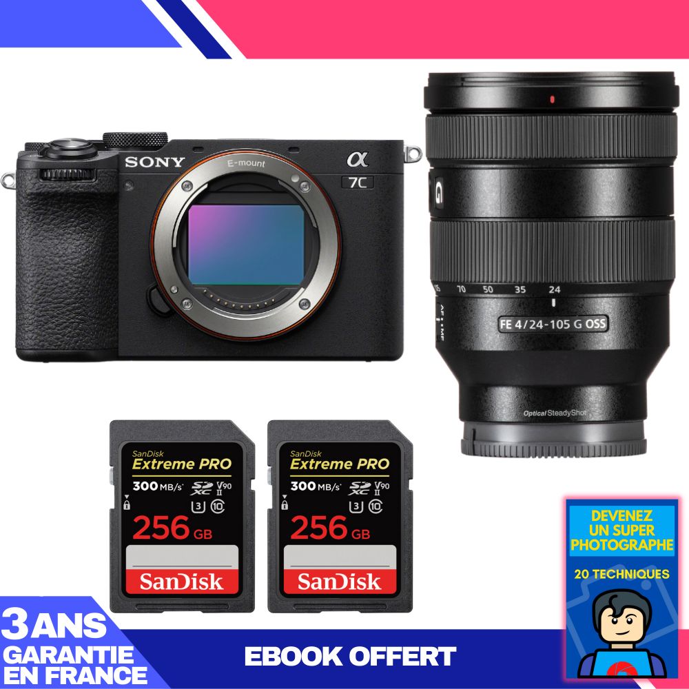 Boitier Sony A7C II + FE 24 105mm f4 G OSS + 2 SanDisk Extreme PRO UHS II SDXC 300 MB/ + Ebook 'Devenez Un Super Photographe - vue 5