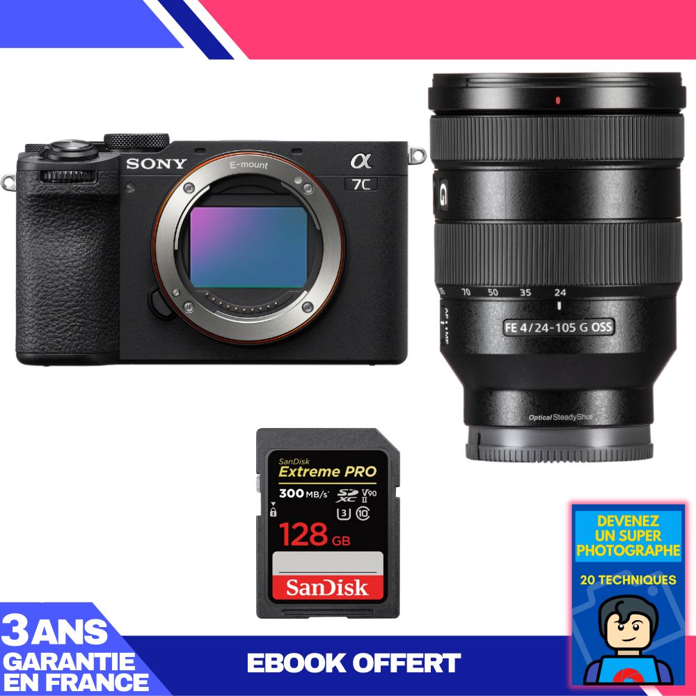 Boitier Sony A7C II + FE 24 105mm f4 G OSS + 1 SanDisk Extreme PRO UHS II SDXC 300 MB/ + Ebook 'Devenez Un Super Photographe - vue 7
