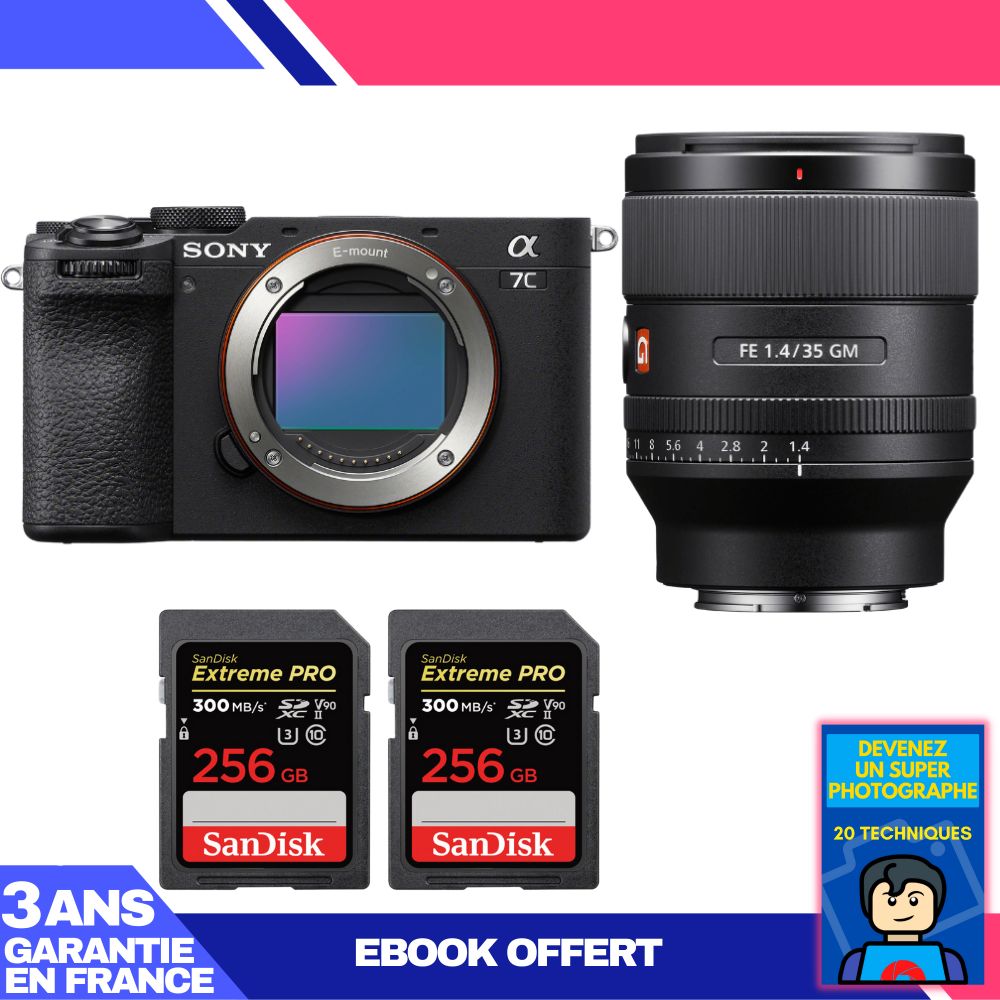 Boitier Sony A7C II + FE 35mm f1.4 GM + 2 SanDisk Extreme PRO UHS II SDXC 300 MB/ + Ebook 'Devenez Un Super Photographe - vue 7