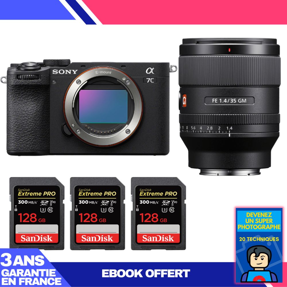 Boitier Sony A7C II + FE 35mm f1.4 GM + 3 SanDisk Extreme PRO UHS II SDXC 300 MB/ + Ebook 'Devenez Un Super Photographe - vue 6