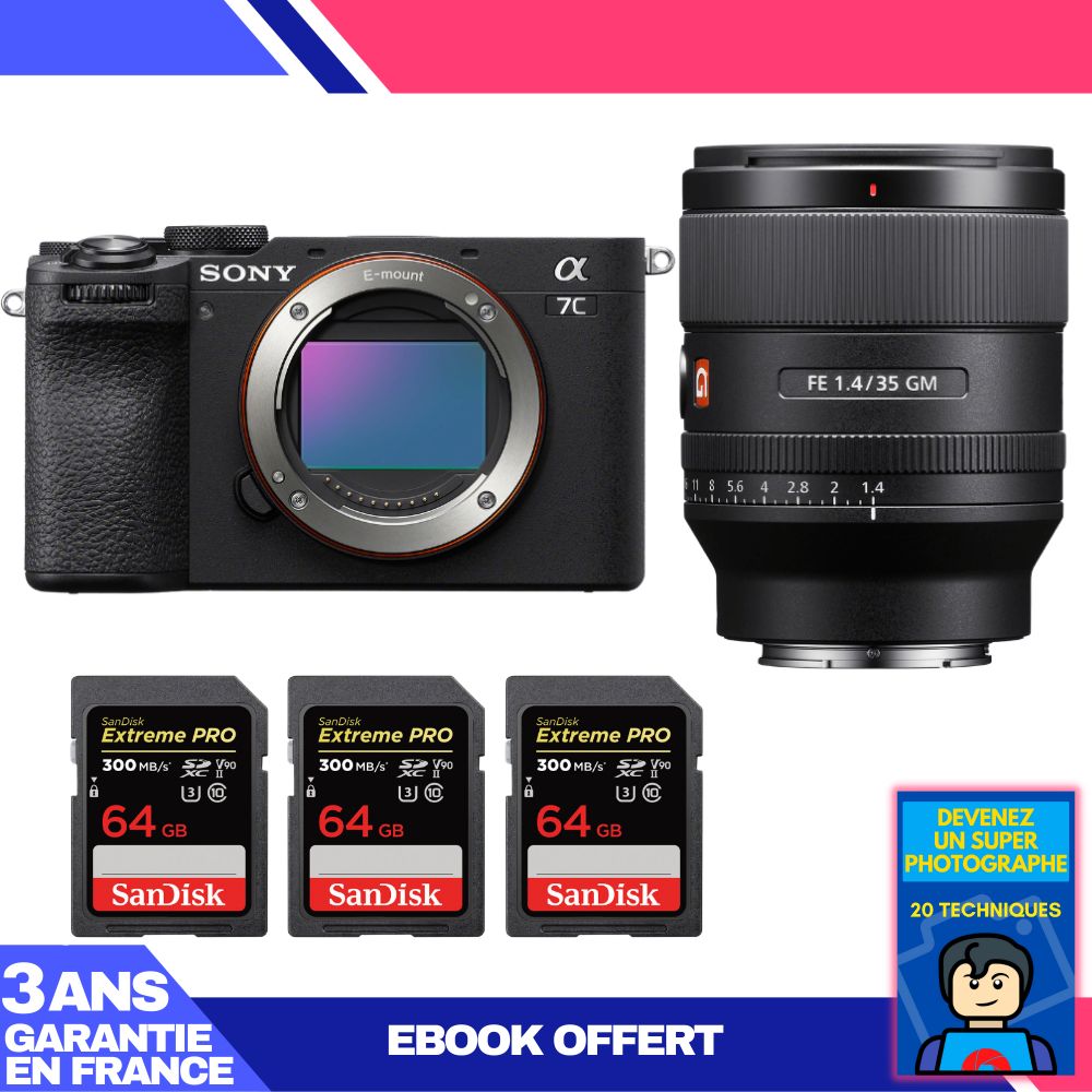 Boitier Sony A7C II + FE 35mm f1.4 GM + 3 SanDisk Extreme PRO UHS II SDXC 300 MB/ + Ebook 'Devenez Un Super Photographe - vue 5