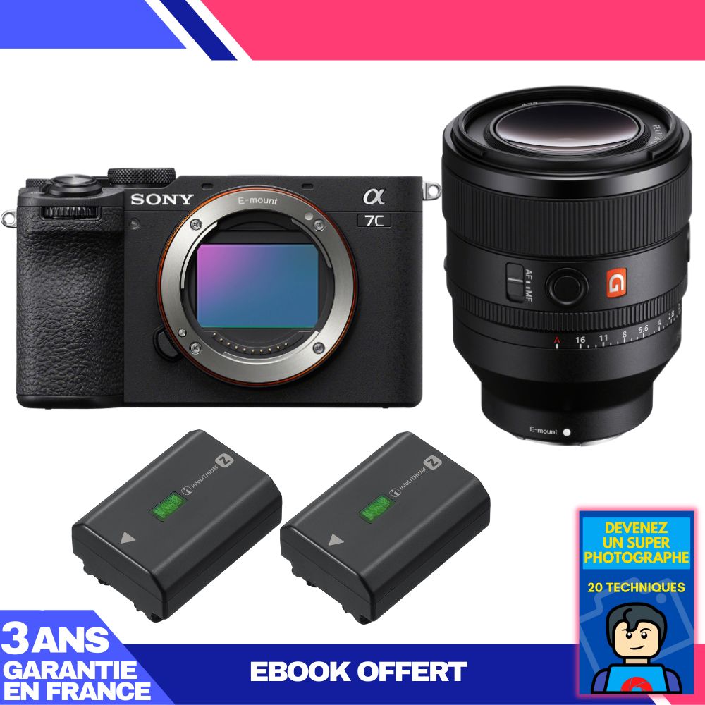 Boitier Sony A7C II + FE 50mm f1.2 GM + 2 Sony NP FZ100 + Ebook 'Devenez Un Super Photographe - vue 2