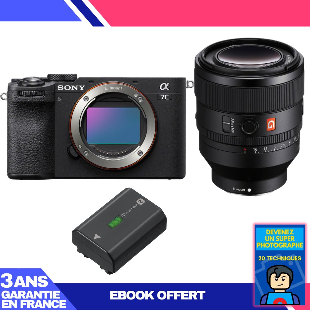 Boitier Sony A7C II + FE 50mm f1.2 GM + 1 Sony NP FZ100 + Ebook 'Devenez Un Super Photographe - vue 2