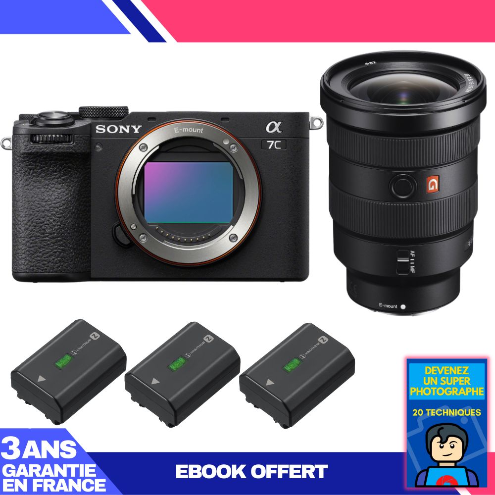 Boitier Sony A7C II + FE 16 35mm f2.8 GM + 3 Sony NP FZ100 + Ebook 'Devenez Un Super Photographe - vue 2