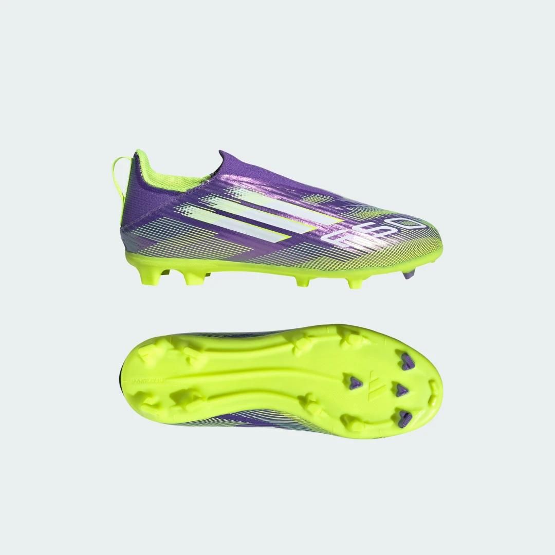 Chaussure Sans Lacets F50 League Multi-Surfaces Enfants Adidas - Purple Rush / Cloud White / Lucid Lemon - 30
