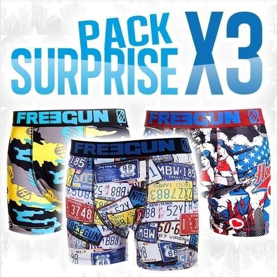 Boxers Freegun Pack Surprise de 3 Boxers microfibre homme EU - vue 2