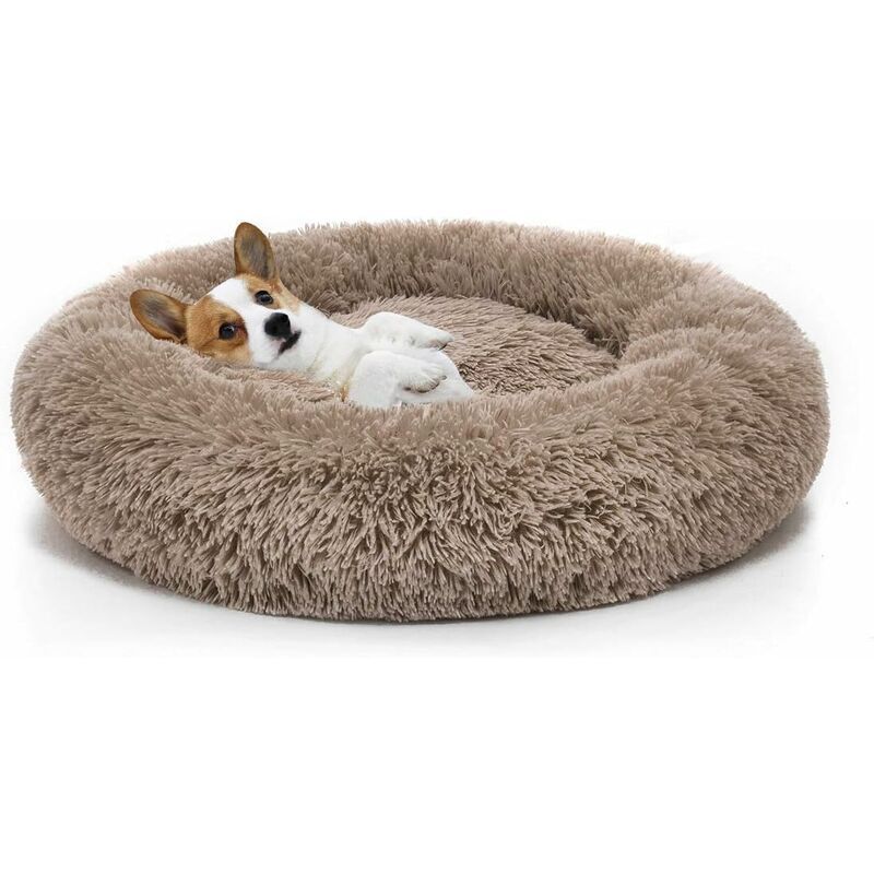 Lit Pour Chien Lavable Peluche Lit Rond Pour Animal De Compagnie(L 8080cm)
