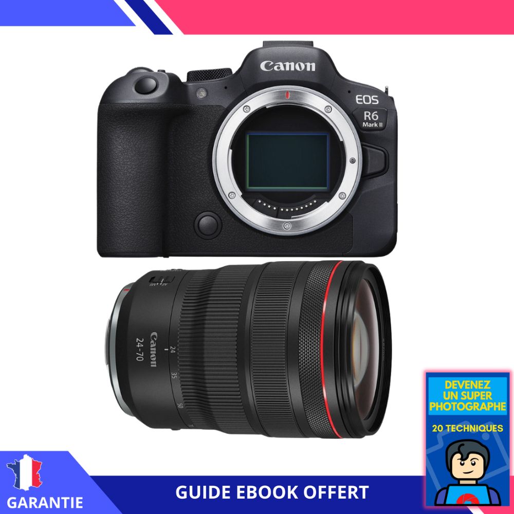 Canon EOS R6 Mark II + RF 24 70mm f2.8 IS USM + Ebook Devenez Un Super Photographe Appareil Photo Canon