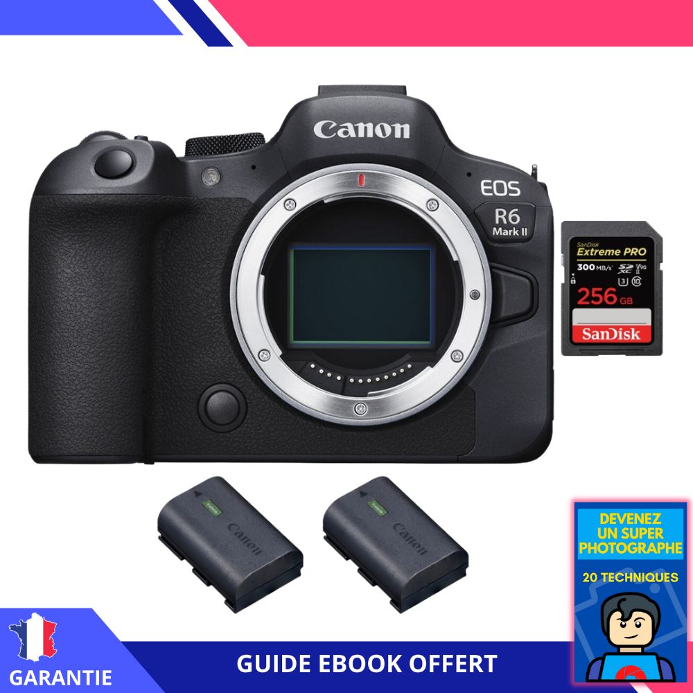 Canon EOS R6 Mark II + 1 SanDisk Extreme PRO UHS II 300 MB/ + 2 Canon LP E6NH + Ebook Devenez Un Super Photographe Appareil hybride Canon - vue 3