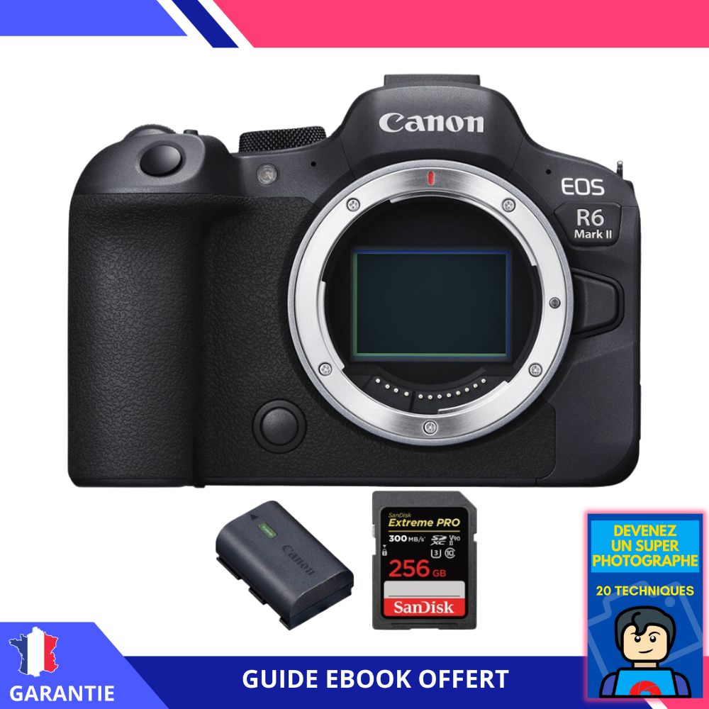 Canon EOS R6 Mark II + 1 SanDisk Extreme PRO UHS II 300 MB/ + 1 Canon LP E6NH + Ebook Devenez Un Super Photographe Appareil hybride Canon - vue 2