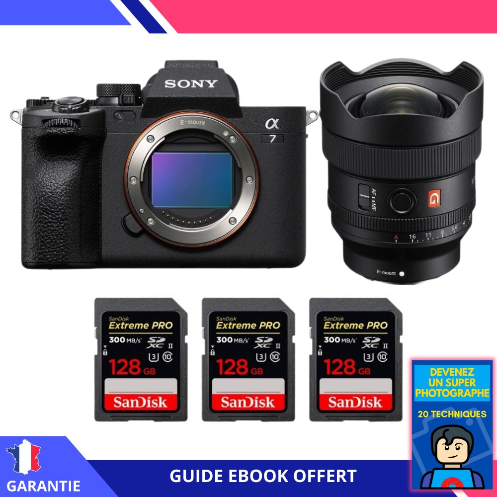 Sony A7 IV + FE 14mm f1.8 GM + 3 SanDisk Extreme PRO UHS II SDXC 300 MB/ + Ebook 'Devenez Un Super Photographe' Hybride Sony - vue 3