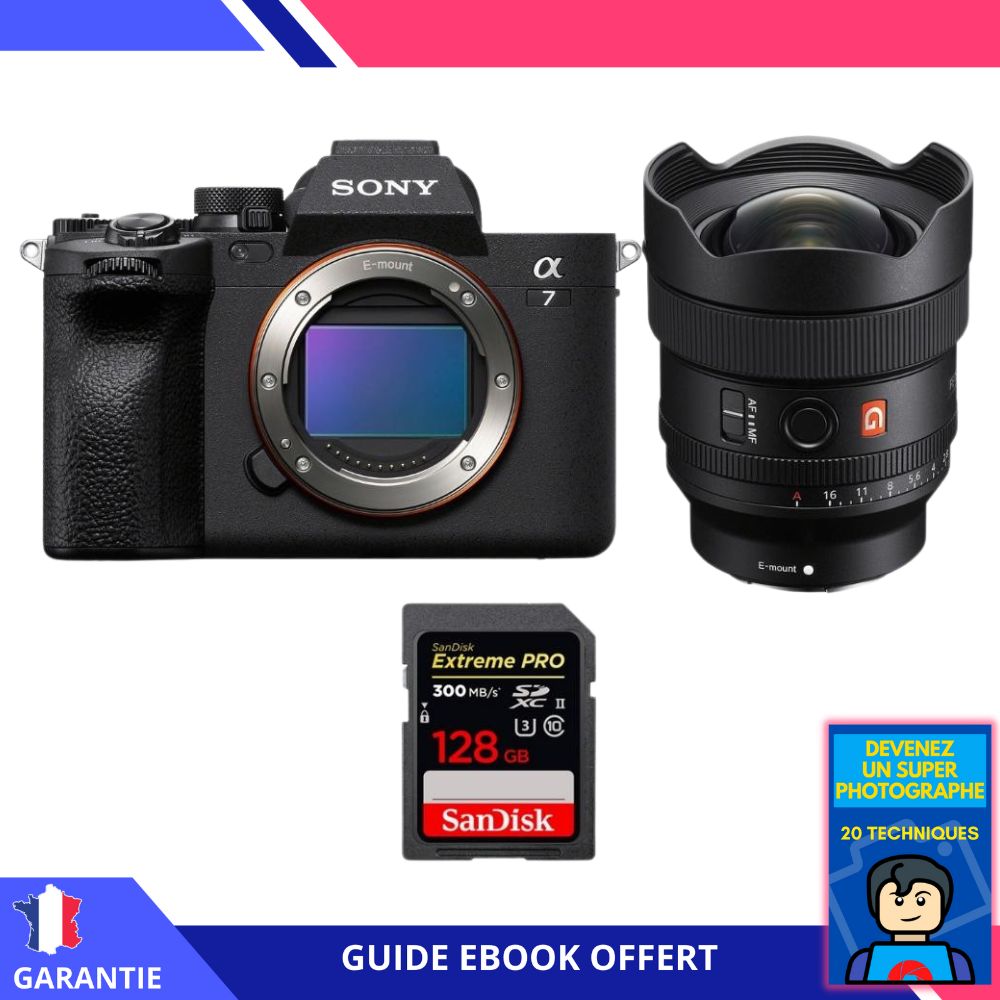 Sony A7 IV + FE 14mm f1.8 GM + 1 SanDisk Extreme PRO UHS II SDXC 300 MB/ + Ebook 'Devenez Un Super Photographe' Hybride Sony - vue 2