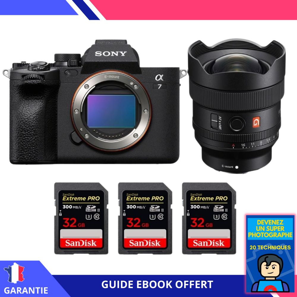 Sony A7 IV + FE 14mm f1.8 GM + 3 SanDisk Extreme PRO UHS II SDXC 300 MB/ + Ebook 'Devenez Un Super Photographe' Hybride Sony - vue 2