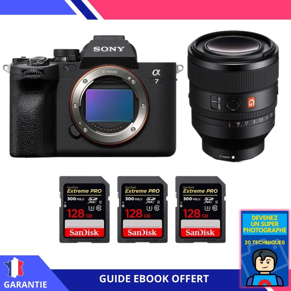 Sony A7 IV + FE 50mm f1.2 GM + 3 SanDisk Extreme PRO UHS II SDXC 300 MB/ + Ebook 'Devenez Un Super Photographe' Hybride Sony - vue 2