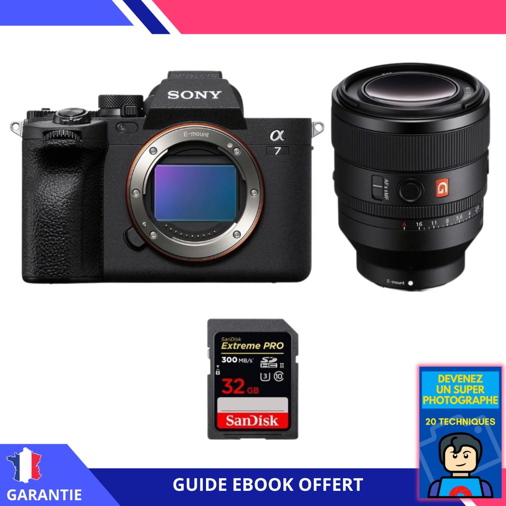 Sony A7 IV + FE 50mm f1.2 GM + 1 SanDisk Extreme PRO UHS II SDXC 300 MB/ + Ebook 'Devenez Un Super Photographe' Hybride Sony