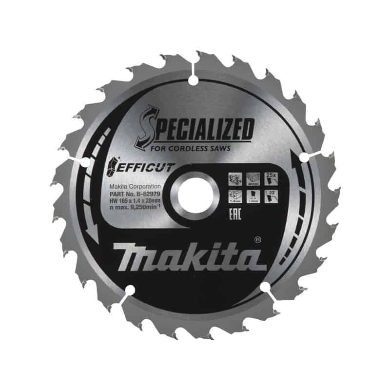 MAKITA Lame carbure EFFICUT bois scie circulaire 165mm B 62985 165 mm 1.4 mm 20 mm 25 dents